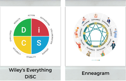 Popular coaching frameworks include Wiley's Everything DiSC and the Enneagram.