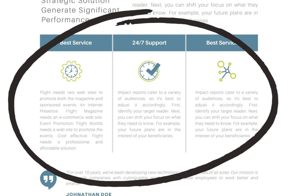 visual example of the results section of a case study for coaches and consultants