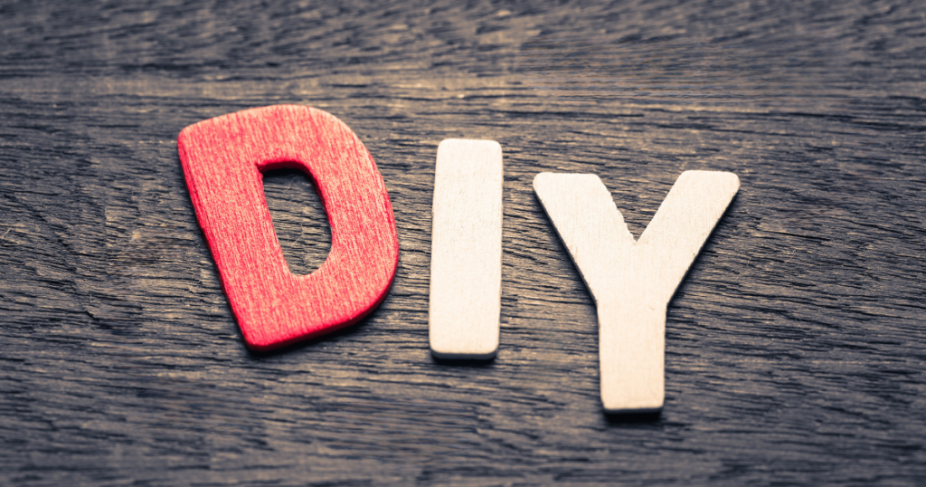 Wood cut outs of the letters D I Y